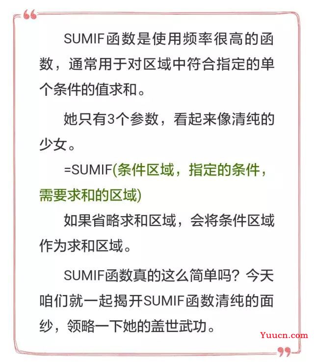 SUMIF函数,这14种用法你都会了吗?